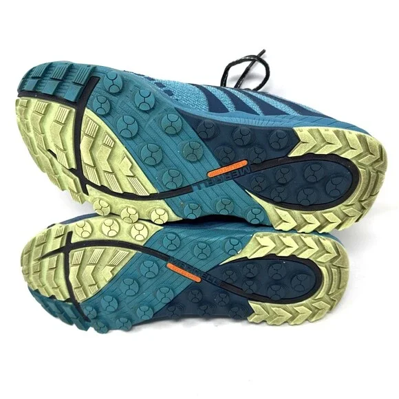 Merrell All Out Charge Trail Running Shoes Womens Sz 9.5 HyperWrap360 Blue Green - Picture 14 of 14